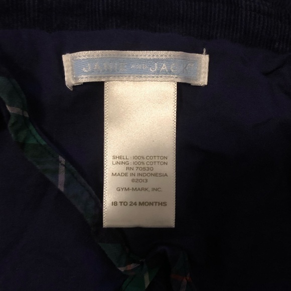 Janie & Jack Boys Corduroy Two-Button Blazer Jacket, Navy Blue Size 18-24 Months - Picture 5 of 5